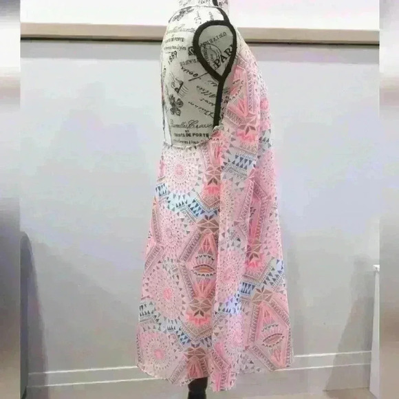 LAKEFIELD & CO.  | Women's Bright Neon Patterned Racerback V-Neck Dress - Picture 5 of 6